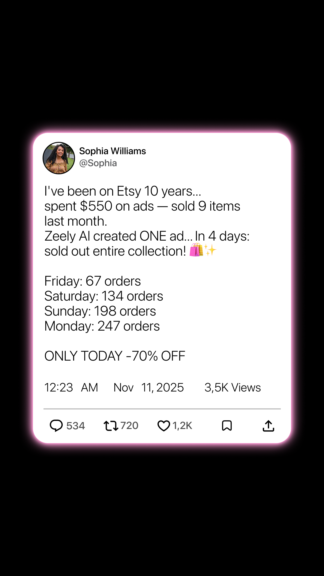 Zeely Facebook ad