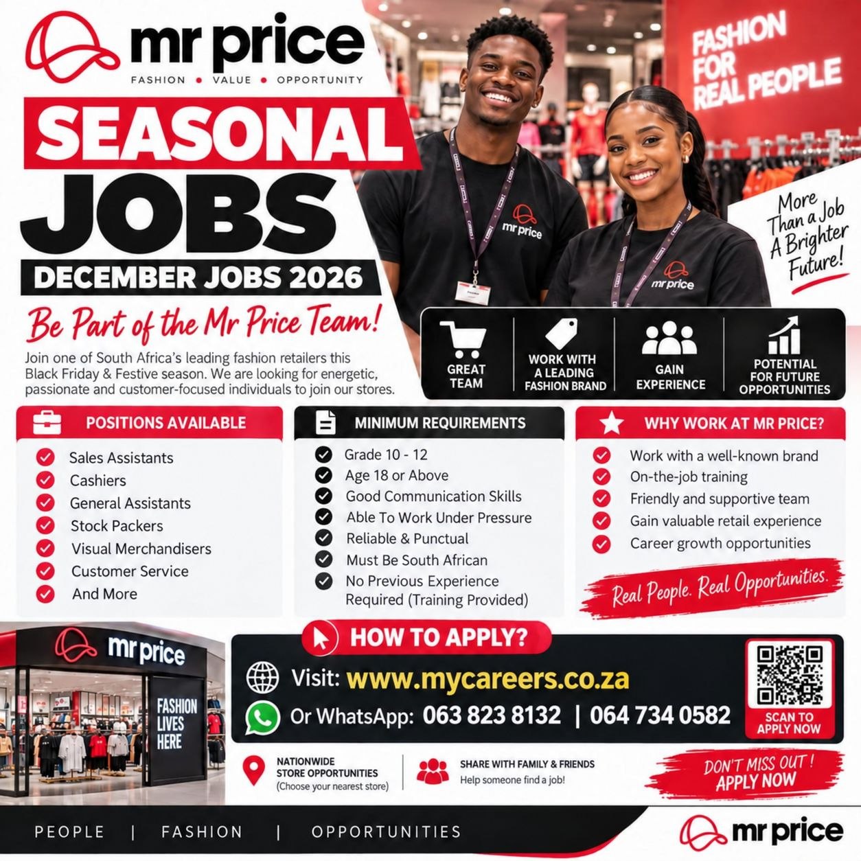 Mycareers.co.za Facebook ad: December Mr Price Job Applications