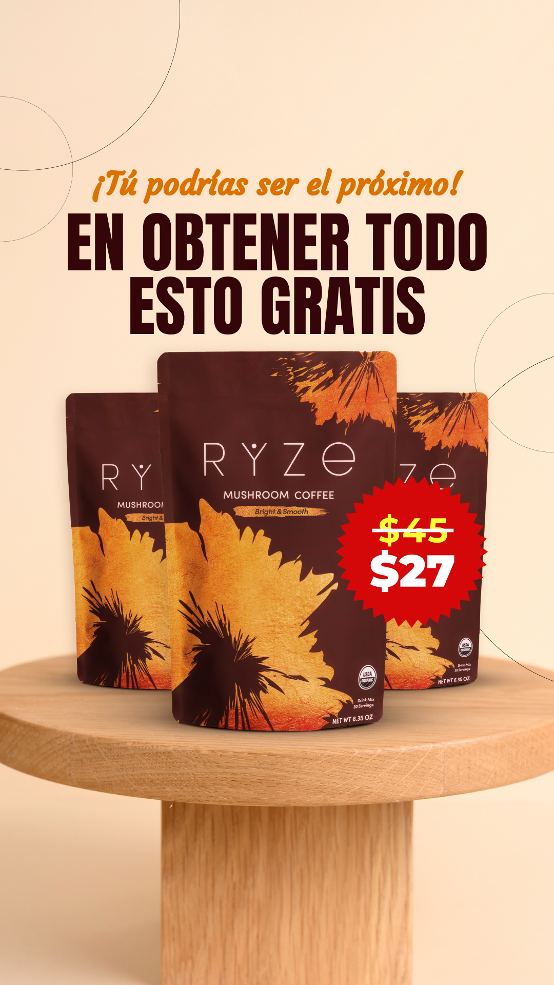 RYZE Superfoods Facebook ad