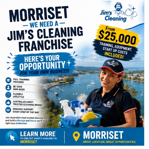 Jim's Cleaning Central Coast Facebook ad: Ever thought about running your own business?