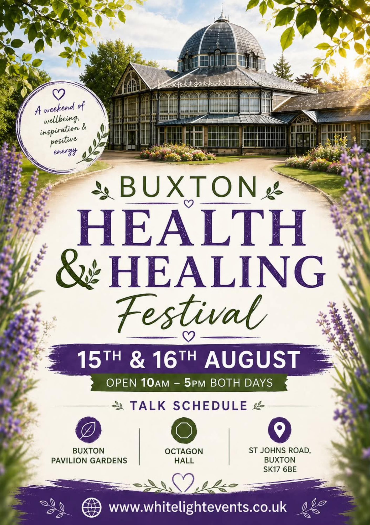 White Light Events Mind Body and Spirit Events Facebook ad: The Buxton Health & Healing Festival Talks Programme…