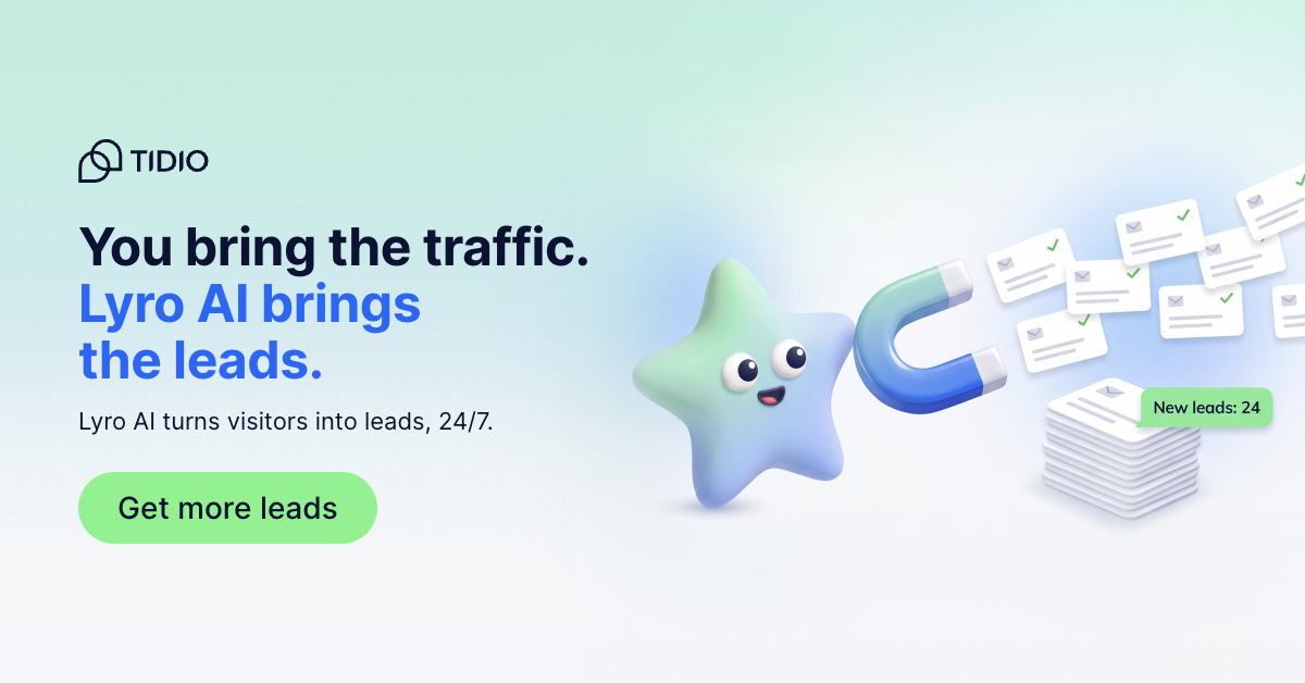 Tidio Facebook ad: More Leads From Your Existing Traffic