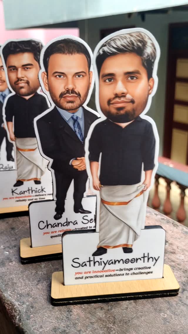 Partha_carvingz Facebook ad: Caricature |farewell|return gift|unique gift