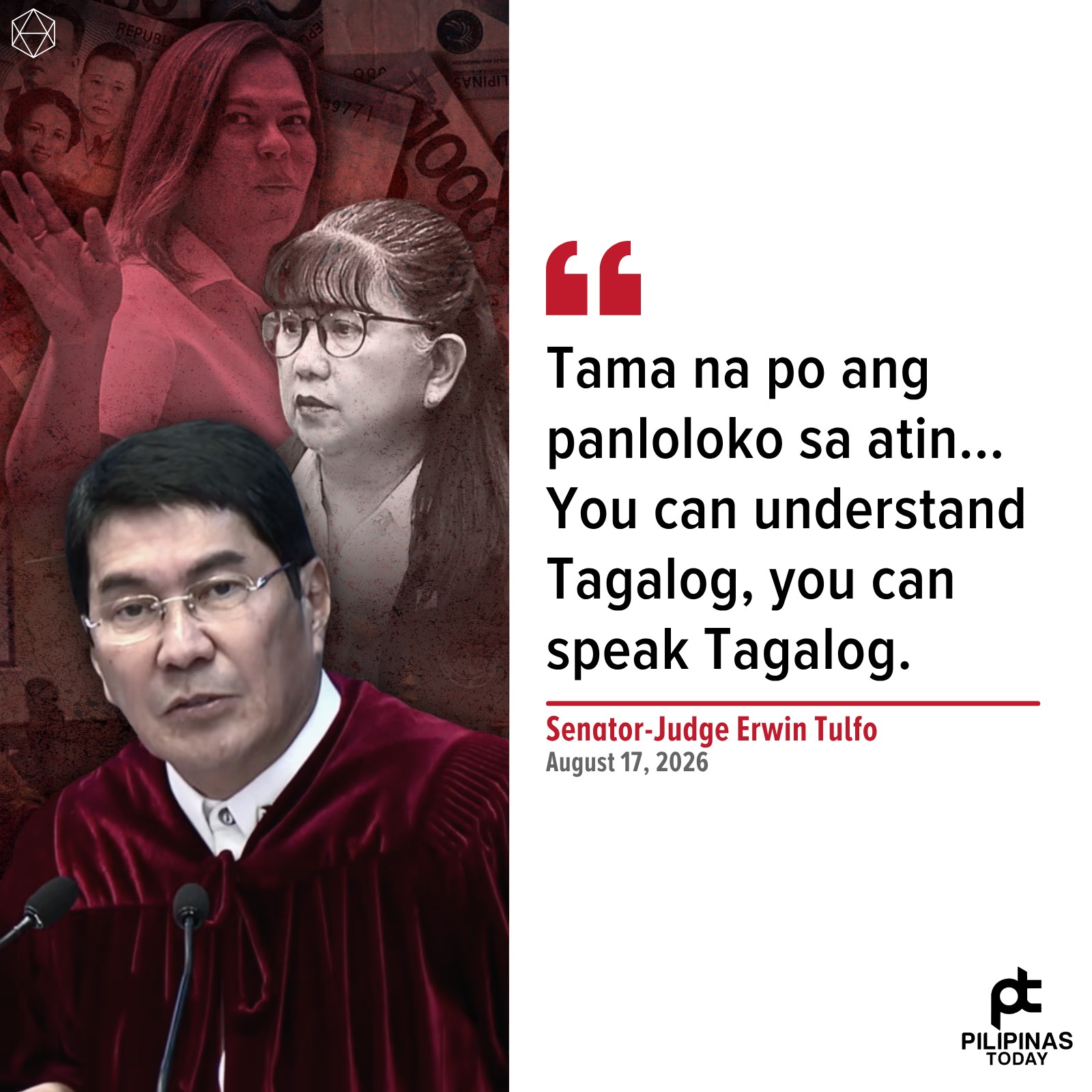 Pilipinas Today Davao Facebook ad: Gikuwestiyon ni Senator-Judge Erwin Tulfo kung nganong daw…