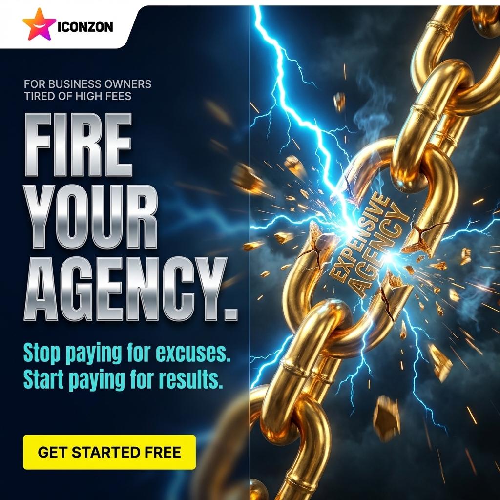 Iconzon.com Facebook ad: Stop wasting your ad budget