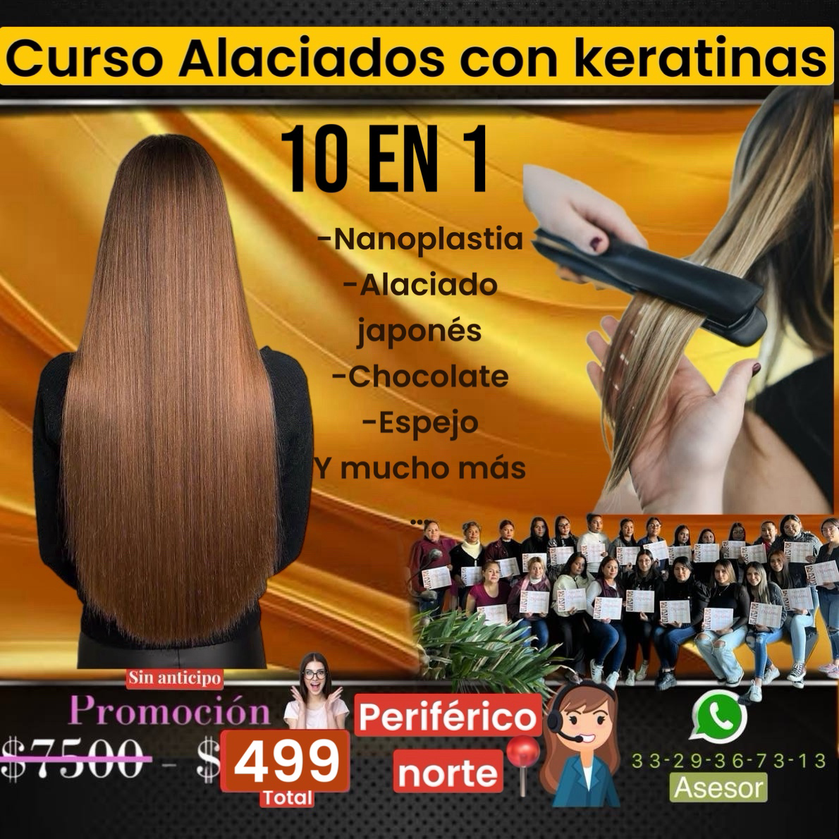 Pestañas mink Facebook ad: Curso Alaciados 10-1 Nanoplastia y más
