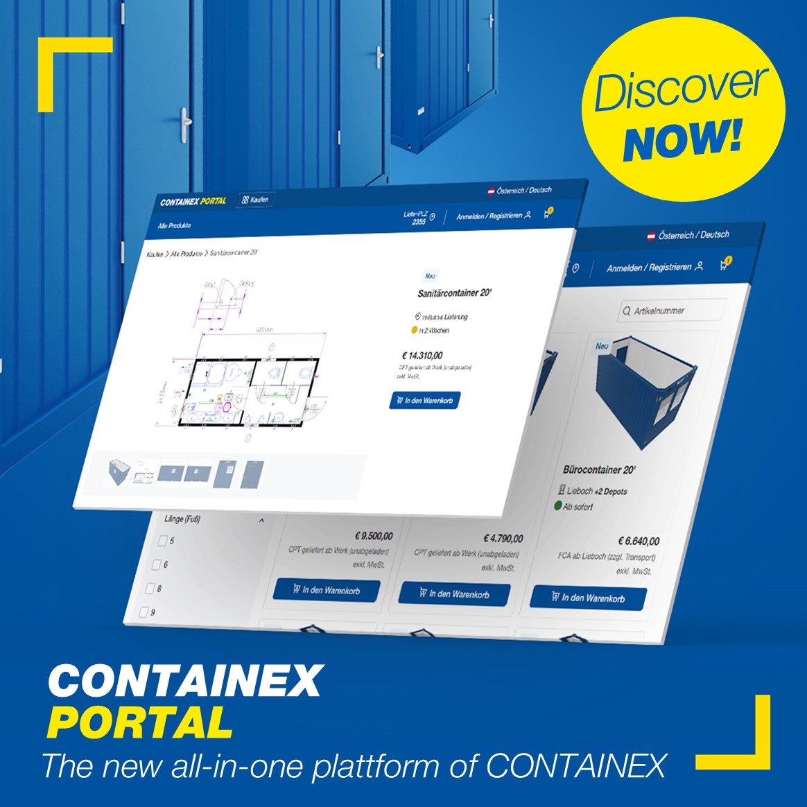 CONTAINEX Container - Handelsgesellschaft m.b.H. Facebook ad: The CONTAINEX PORTAL is now online!