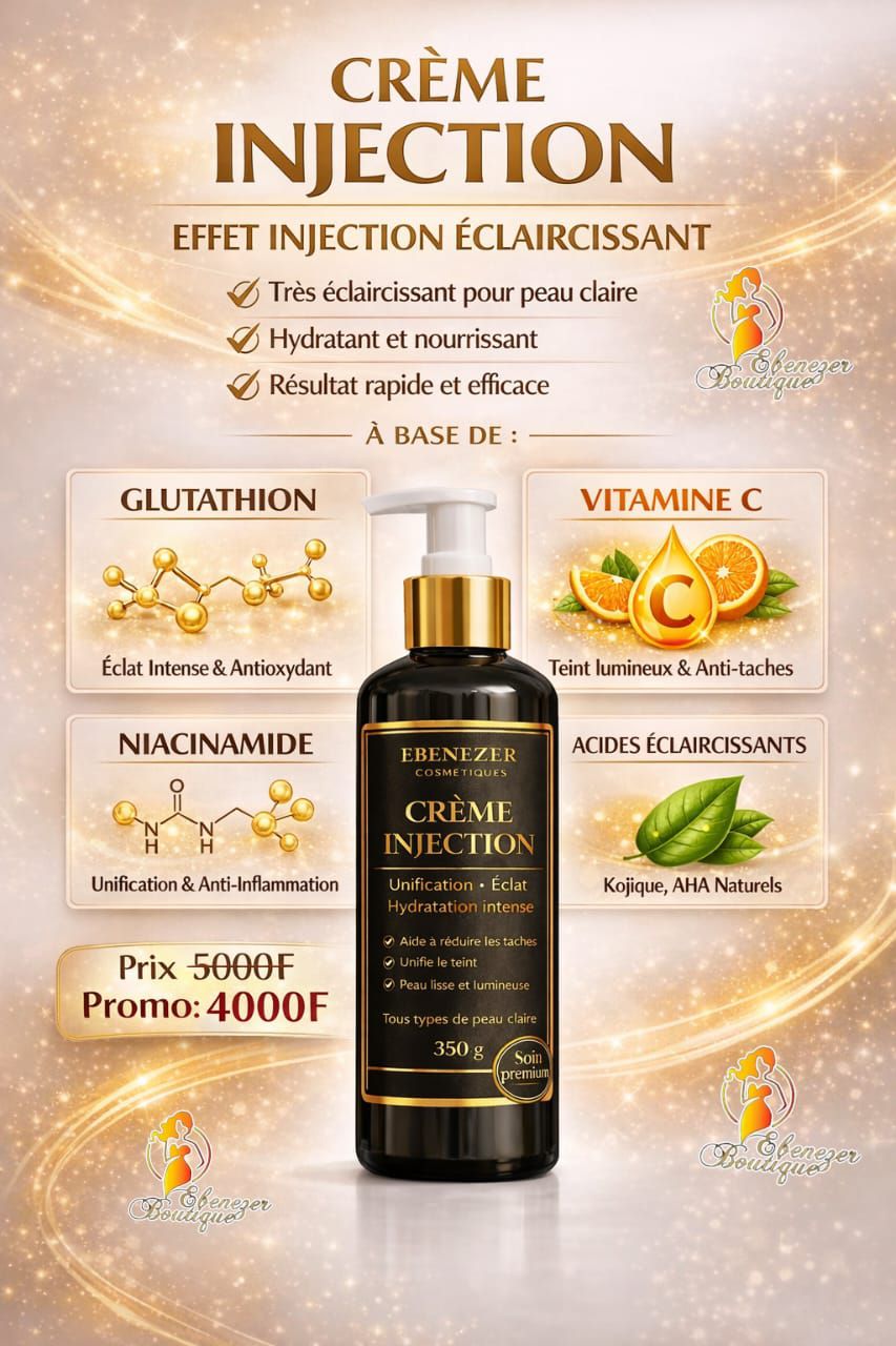 ebenezer cosmetics Facebook ad: Crème injection super éclaircissante