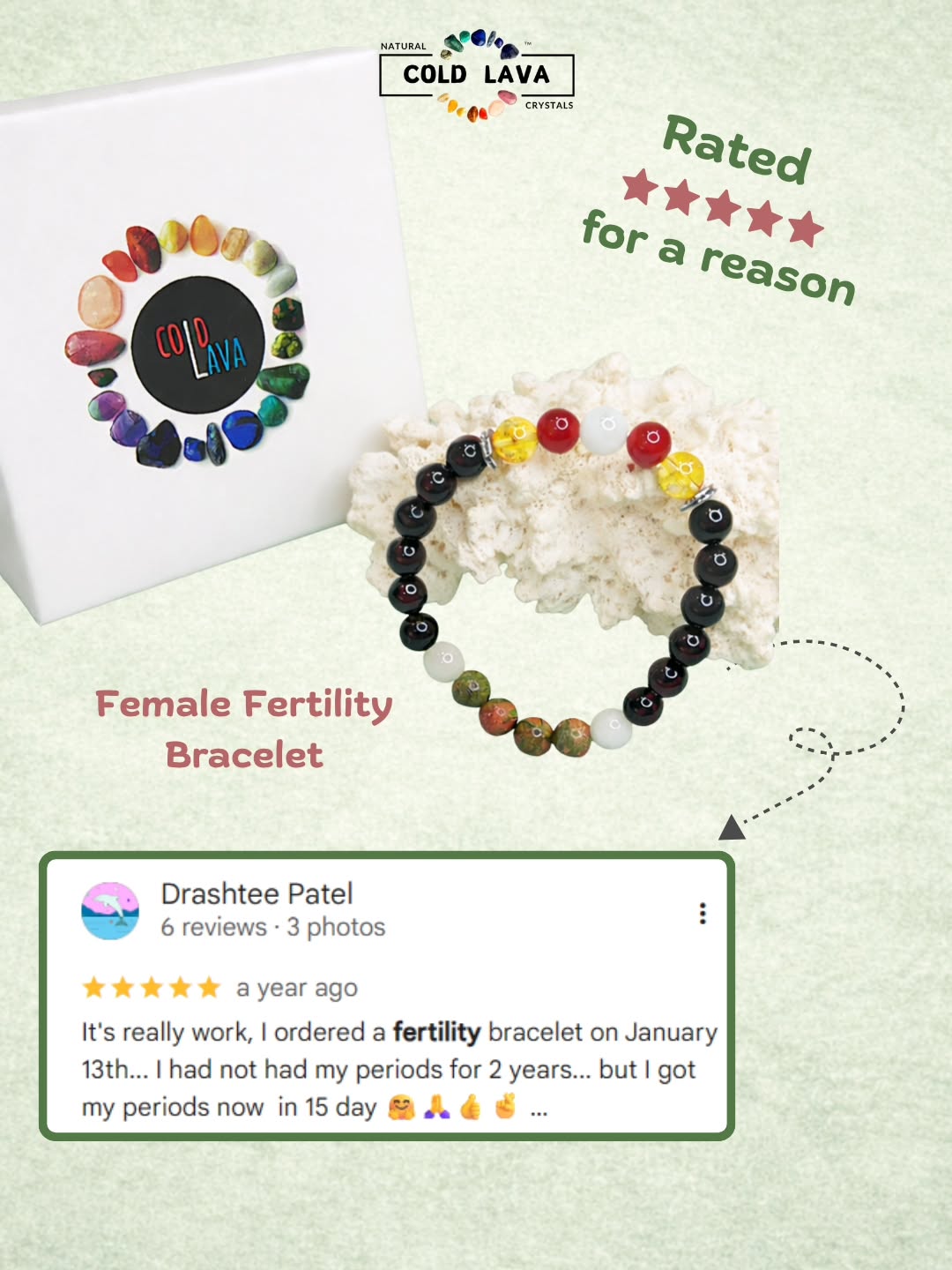Cold Lava Studio Facebook ad: Female Fertility Bracelet Page 2