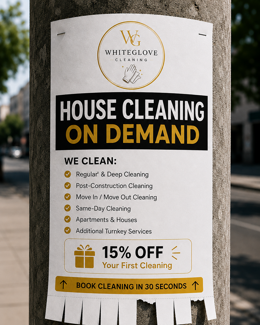 Whiteglove Cleaning Facebook ad
