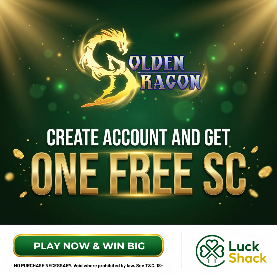 Luck Shack Online Facebook ad: Start With 1 Free SC