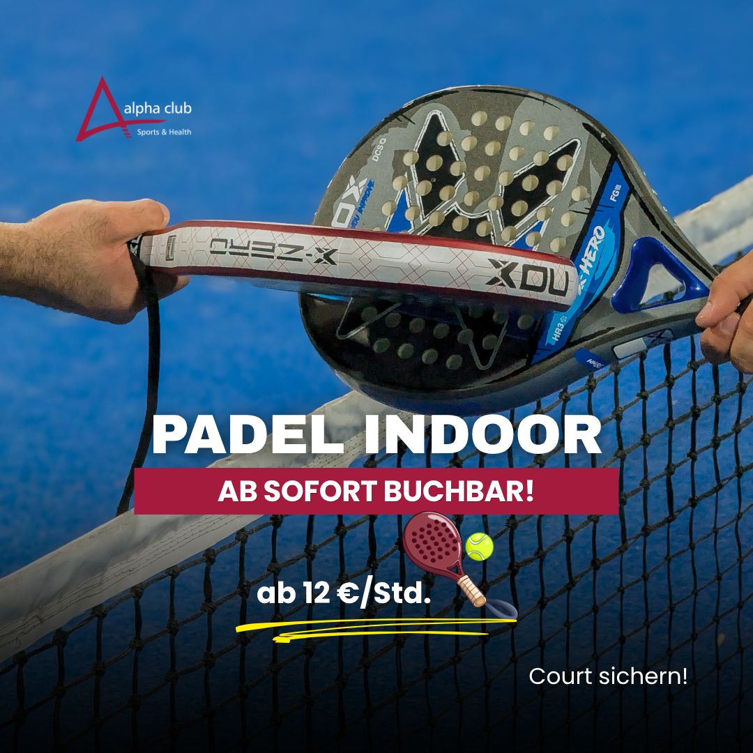 Alpha Club Sportanlagen GmbH Facebook ad: Padel bei jedem Wetter