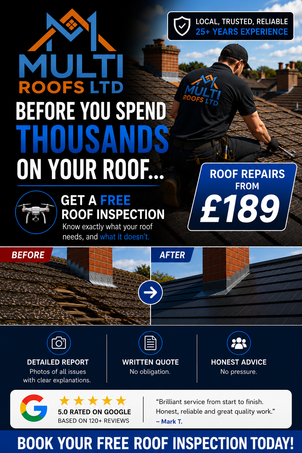 Multi roofs Ltd Facebook ad from Jul 10, 2026