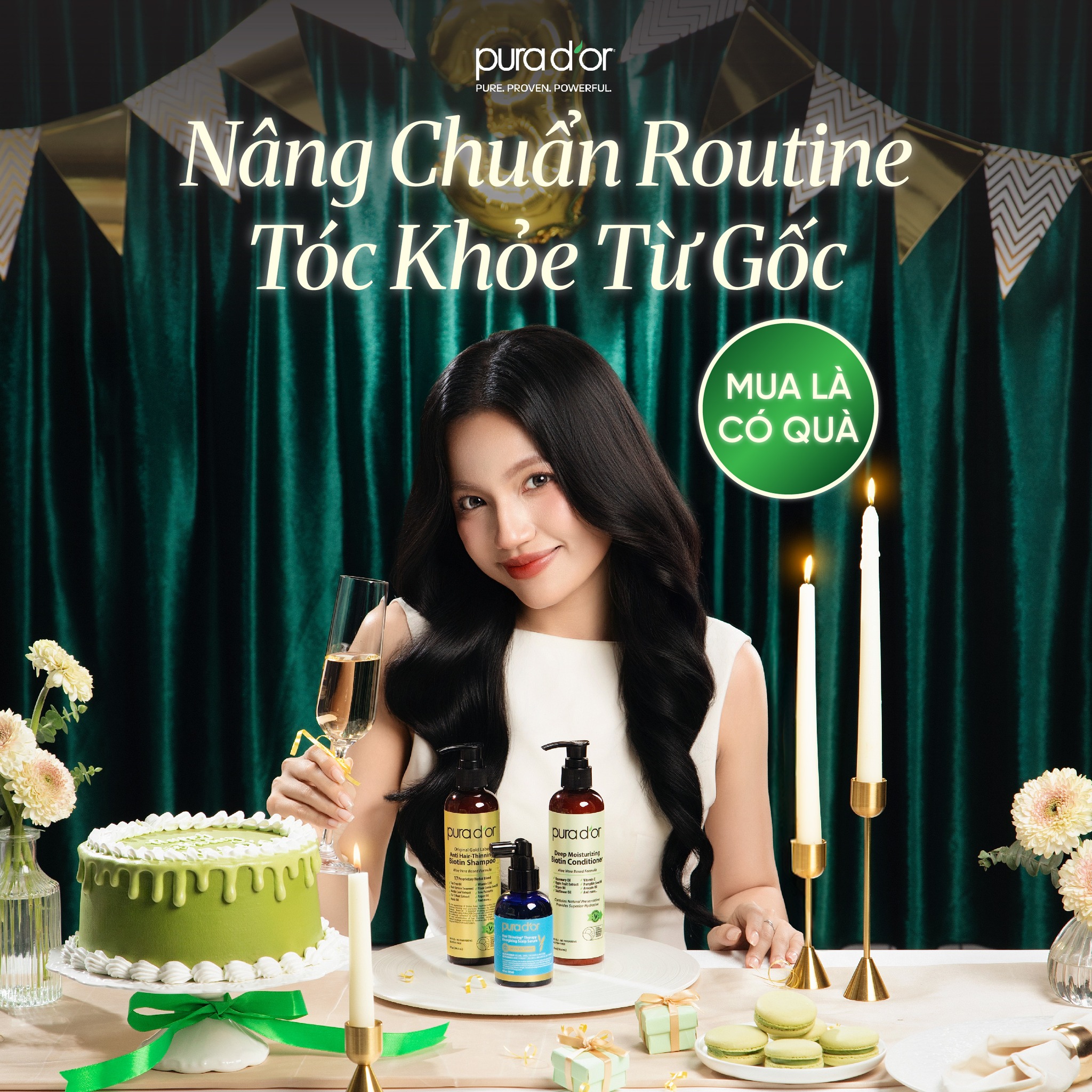 PURA D'OR Vietnam Facebook ad: NÂNG CHUẨN ROUTINE - TÓC KHỎE TỪ GỐC