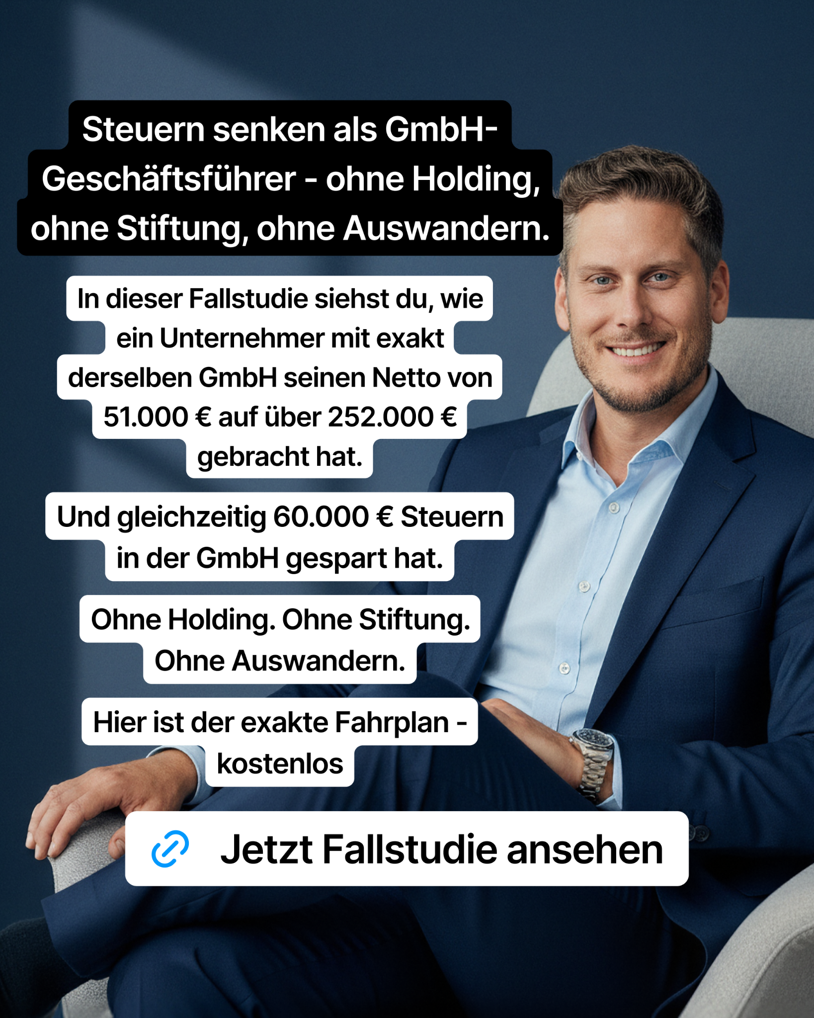 Marvin Großkrueger Facebook ad: Finde heraus, wie viel Steuer du legal sparen könntest