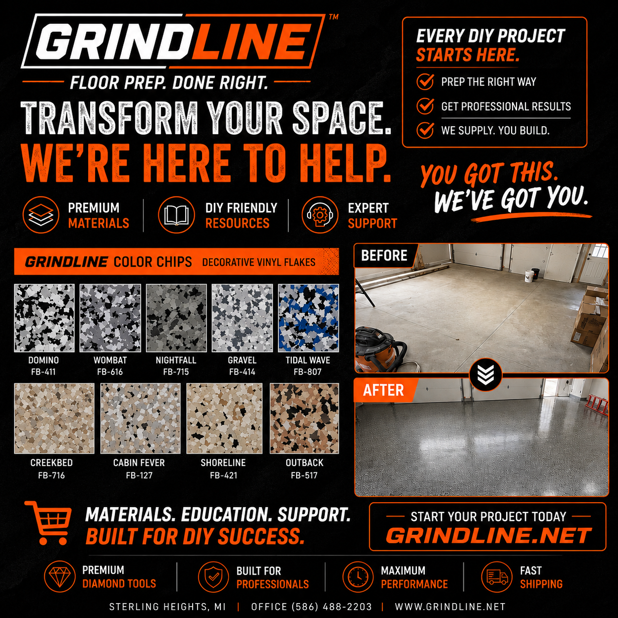 GrindLine Facebook ad: Metro Detroit DIYers!