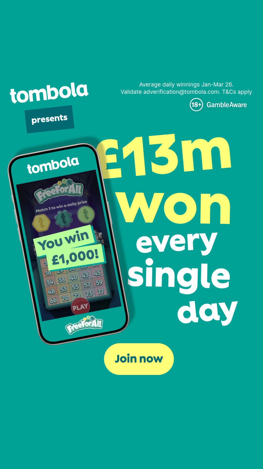 tombola Facebook ad