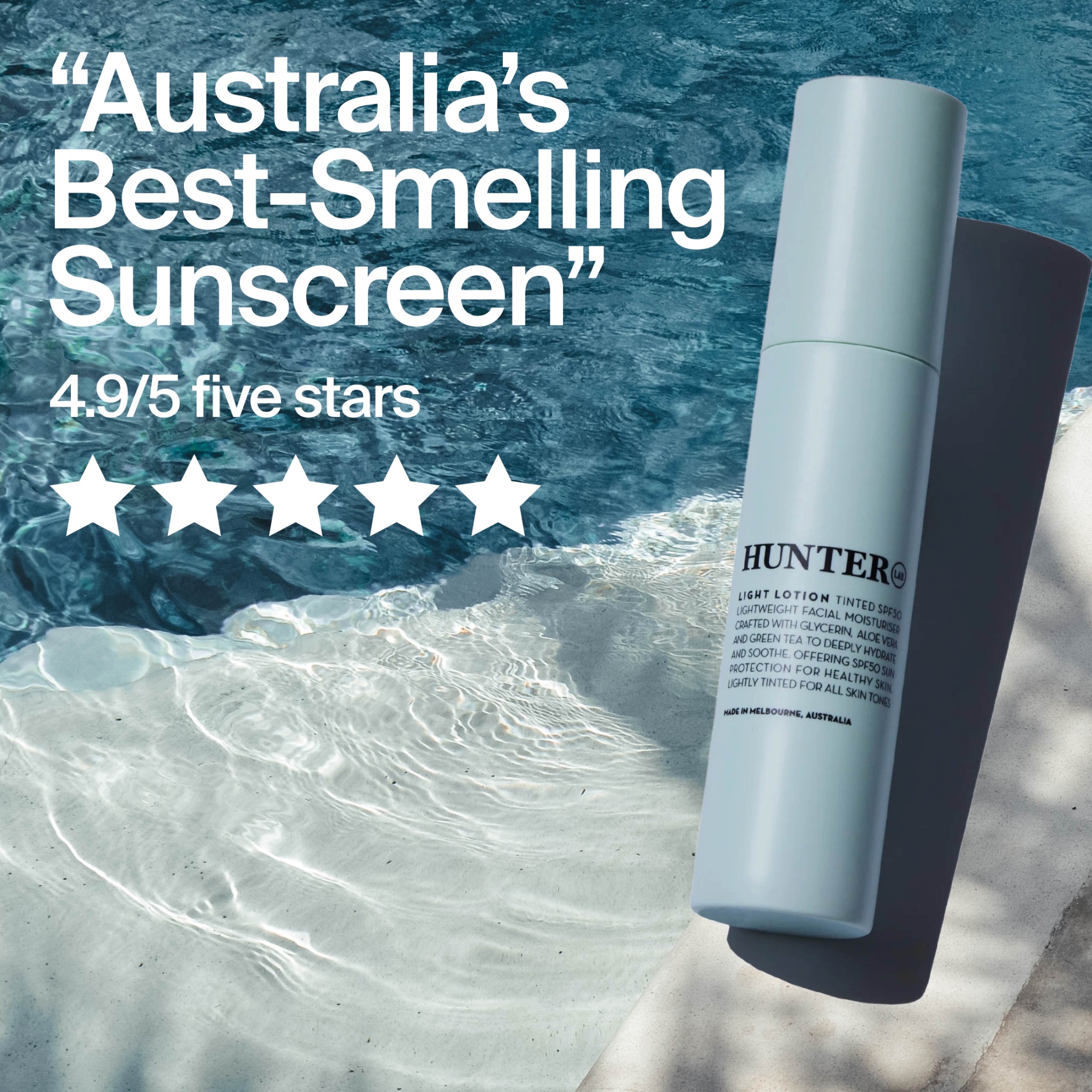 HUNTER LAB Facebook ad: One product. Three skin care goals