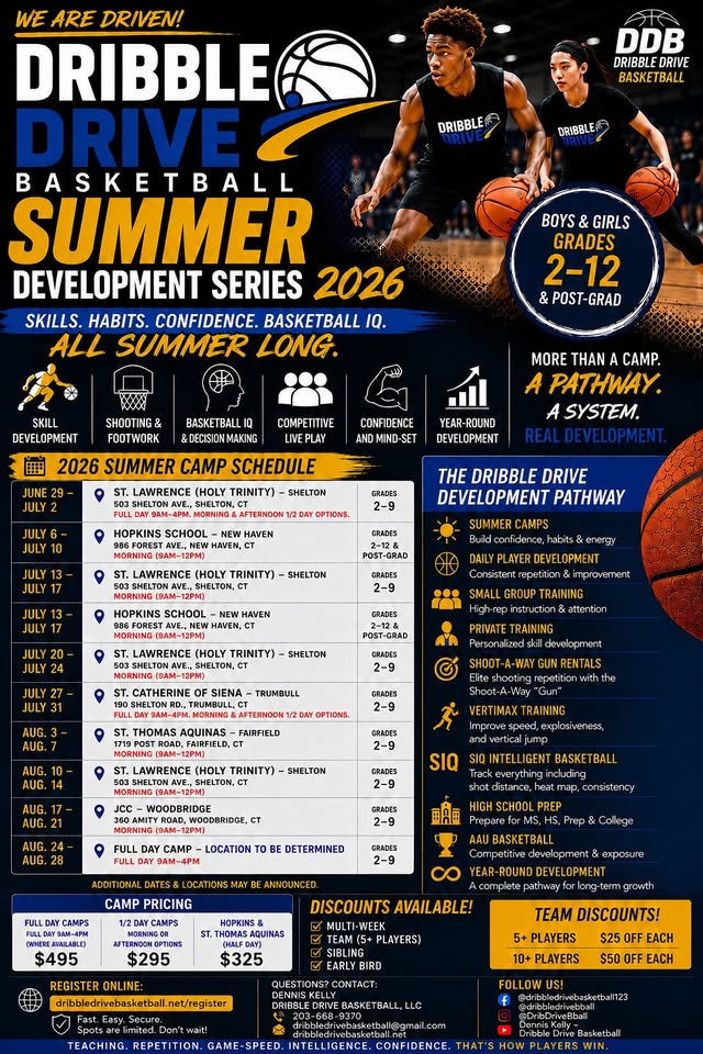 Dribble Drive Basketball, LLC Facebook ad: Camps - Dribble Drive Basketball