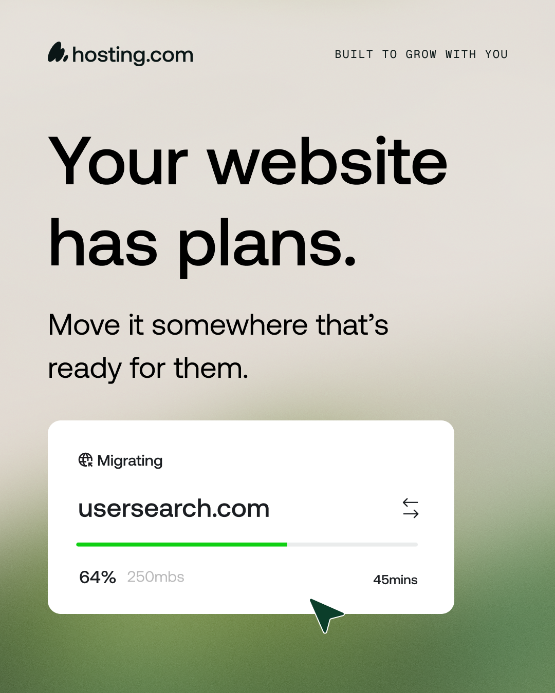 hosting.com Facebook ad: Move Your Site With Confidence