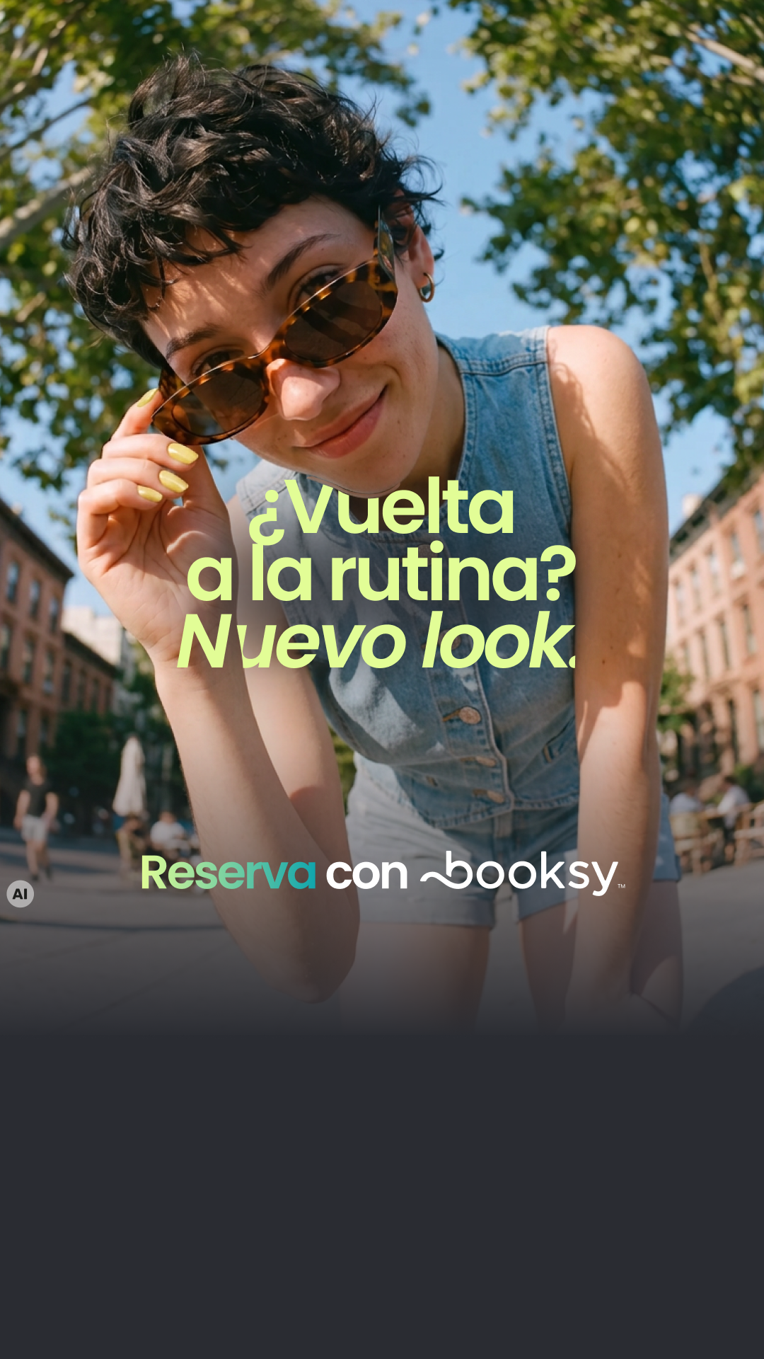 Booksy Spain Facebook ad: Ese pelo pide un reset. Y tú también