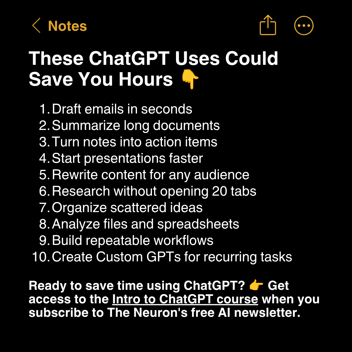 The Neuron - AI Newsletter Facebook ad: Claim Your Free ChatGPT Course