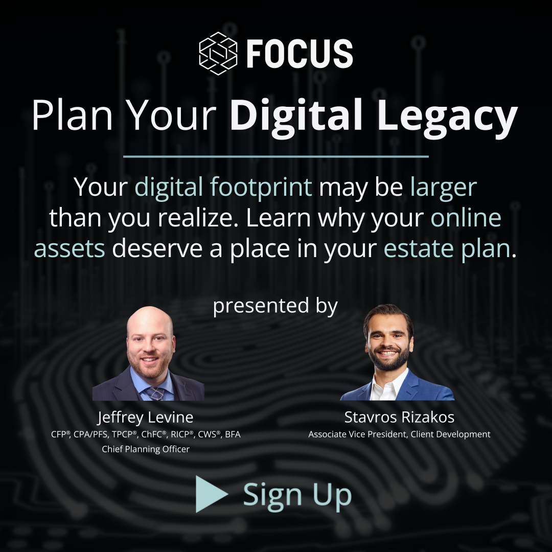 Focus Partners Facebook ad: Digital Estate Planning Webinar | 8/27 11AM CT
