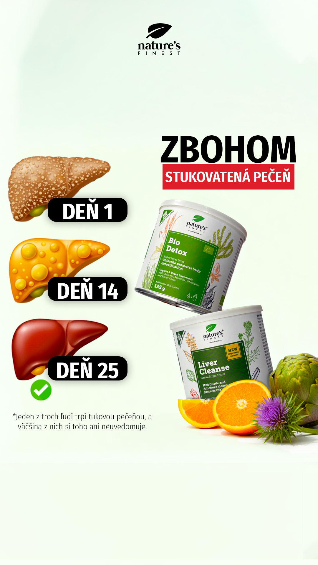 Nature's Finest Slovensko Facebook ad: Nápoj, ktorý obnovuje pečeň!