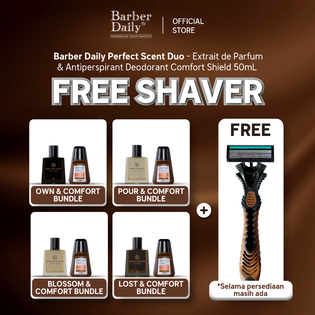 Barber Daily Skin Care Facebook ad: Bro, waktunya upgrade penampilan dari wajah sampai grooming!