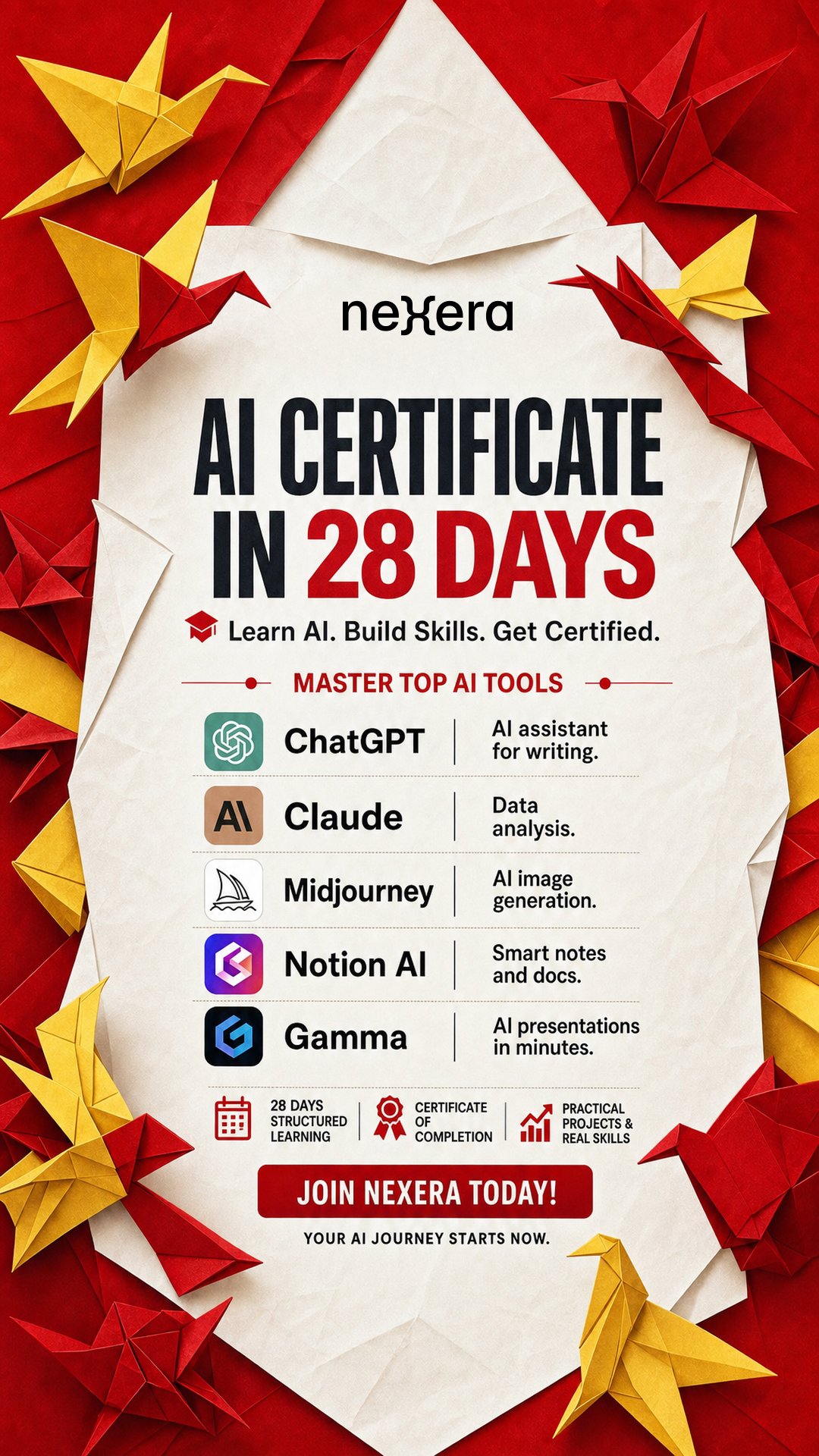 AI Certificate by Nexera Facebook ad: Grab your AI Certificate today