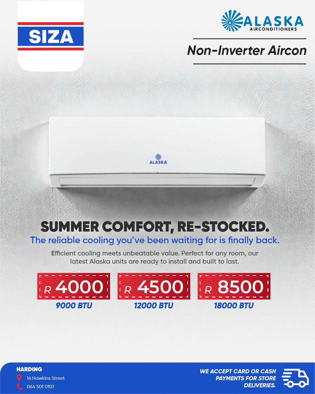 Siza Hardware Build and Save Facebook ad: STAY COOL IN HARDING!
