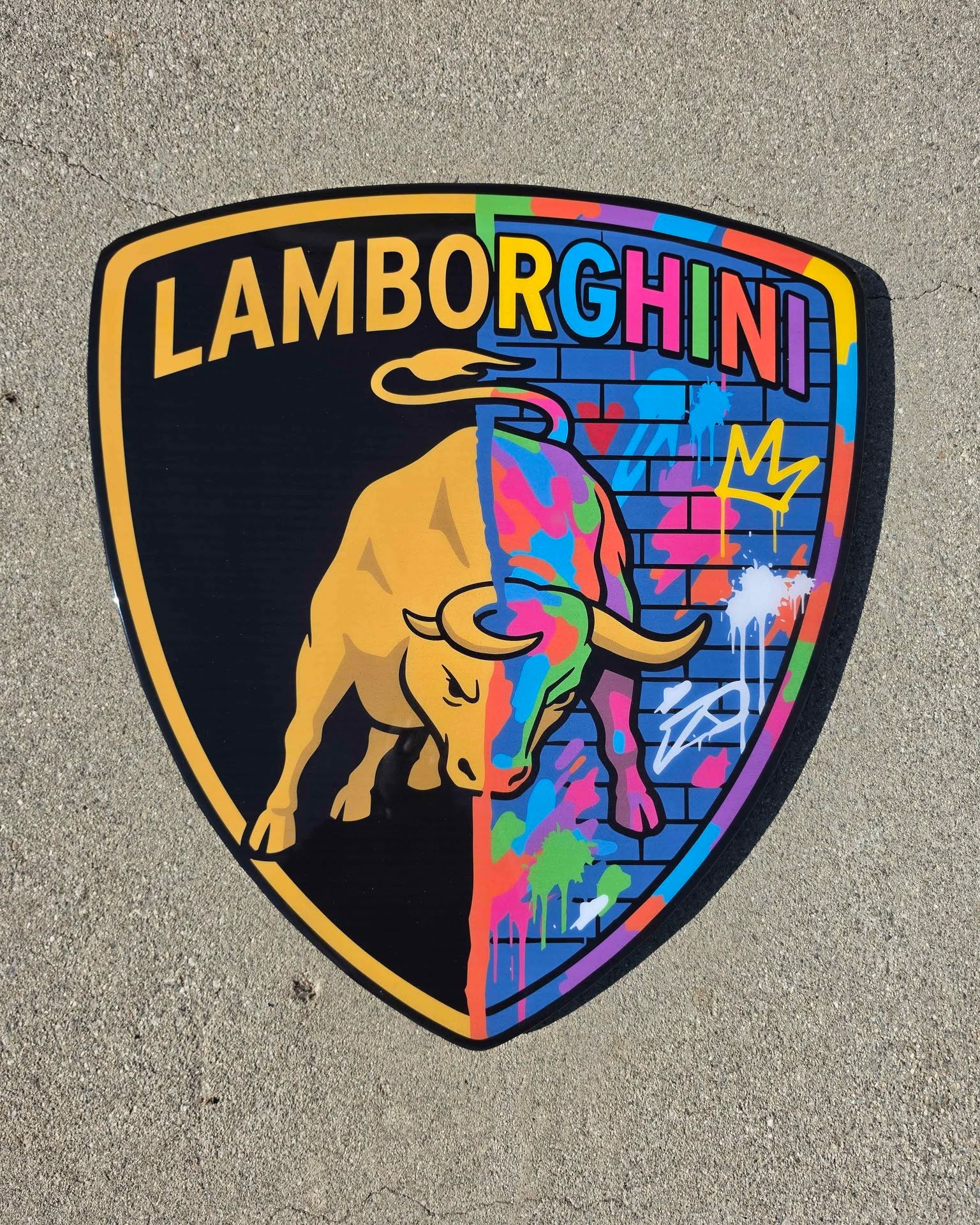 Samantha Aguilar Facebook ad: Lamborghini Split Decision Wooden Garage Sign, 2ft
