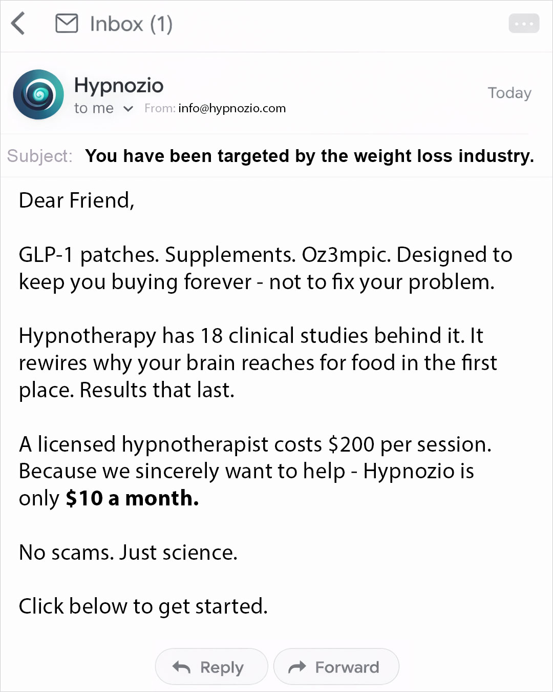 Hypnozio: power of hypnotherapy Facebook ad