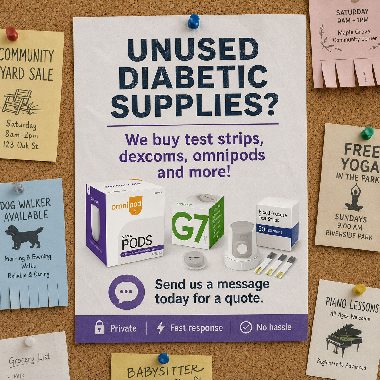 Chicago Cash for Diabetic Supplies Facebook ad