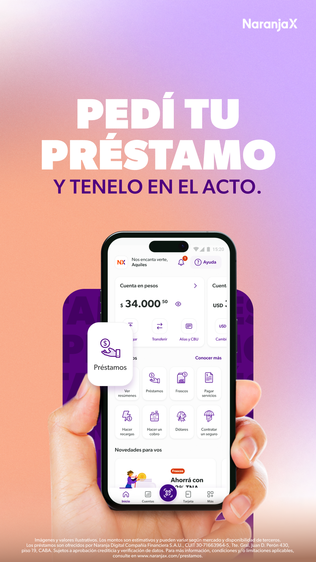 Naranja X Facebook ad from Aug 6, 2026