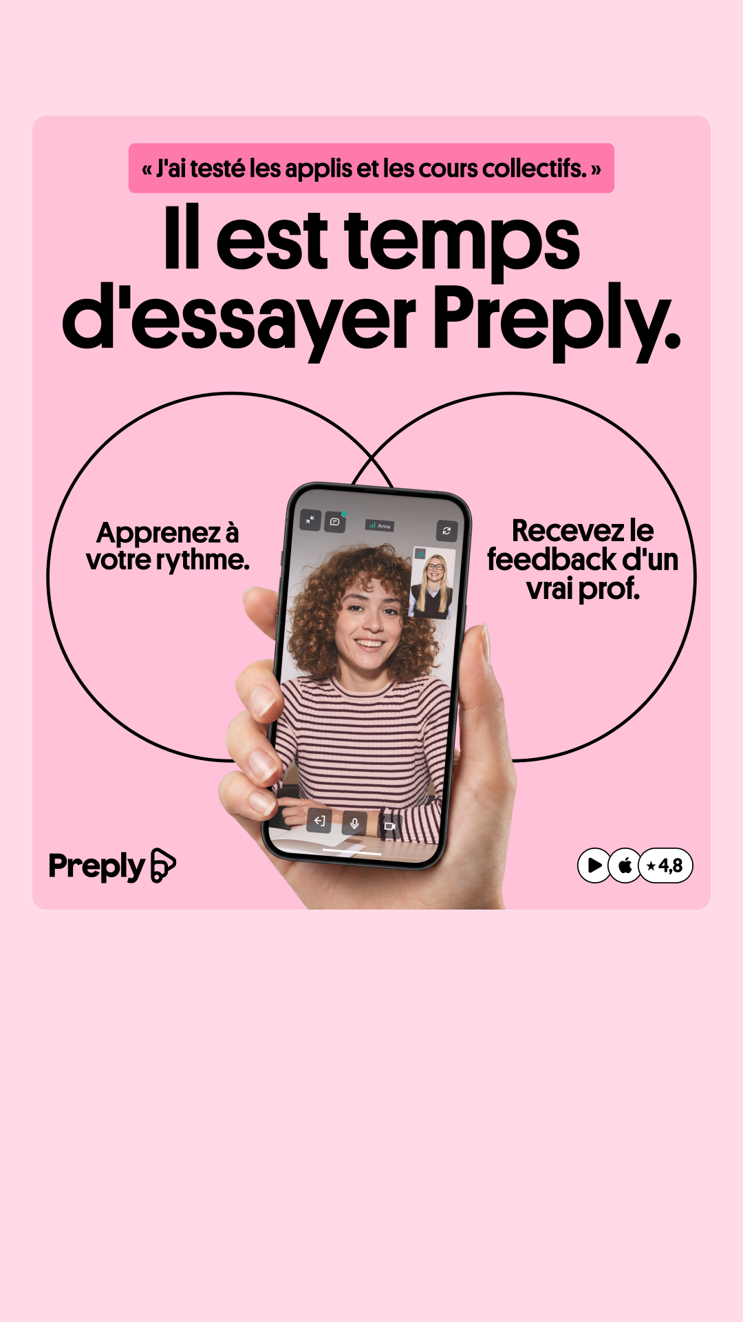 Preply Facebook ad