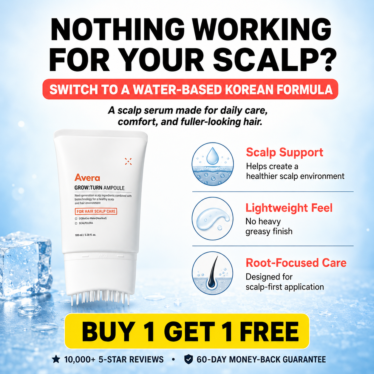 Avera Facebook ad: Korea's #1 Hair Growth Serum