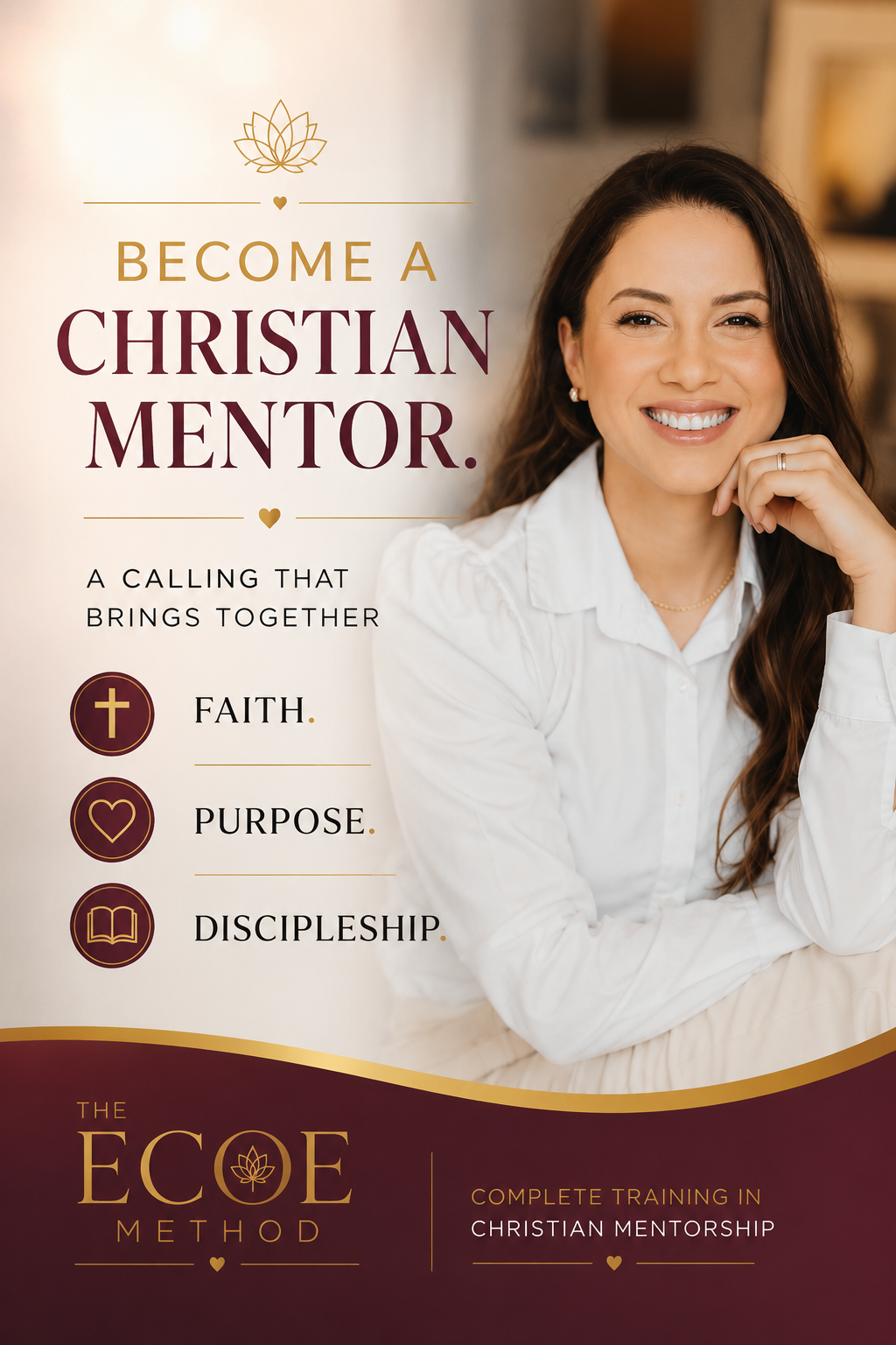 Raissa Barros Facebook ad: Become a Christian Mentor in 30 Days