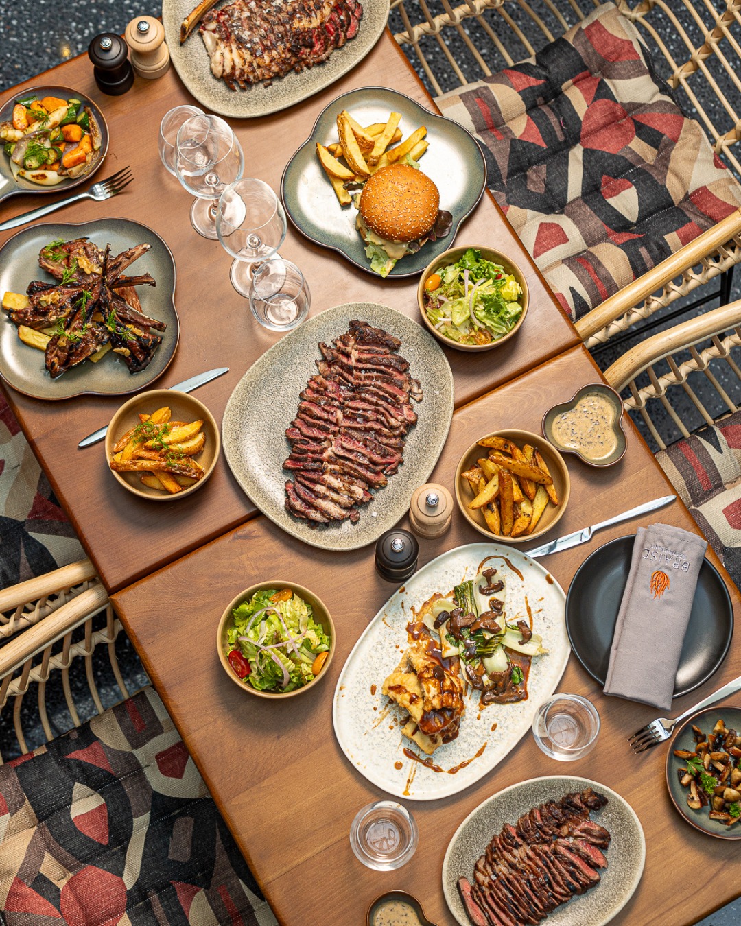 Braise Restaurant Facebook ad: Grills blazing, flavors popping, and ambiance on point…