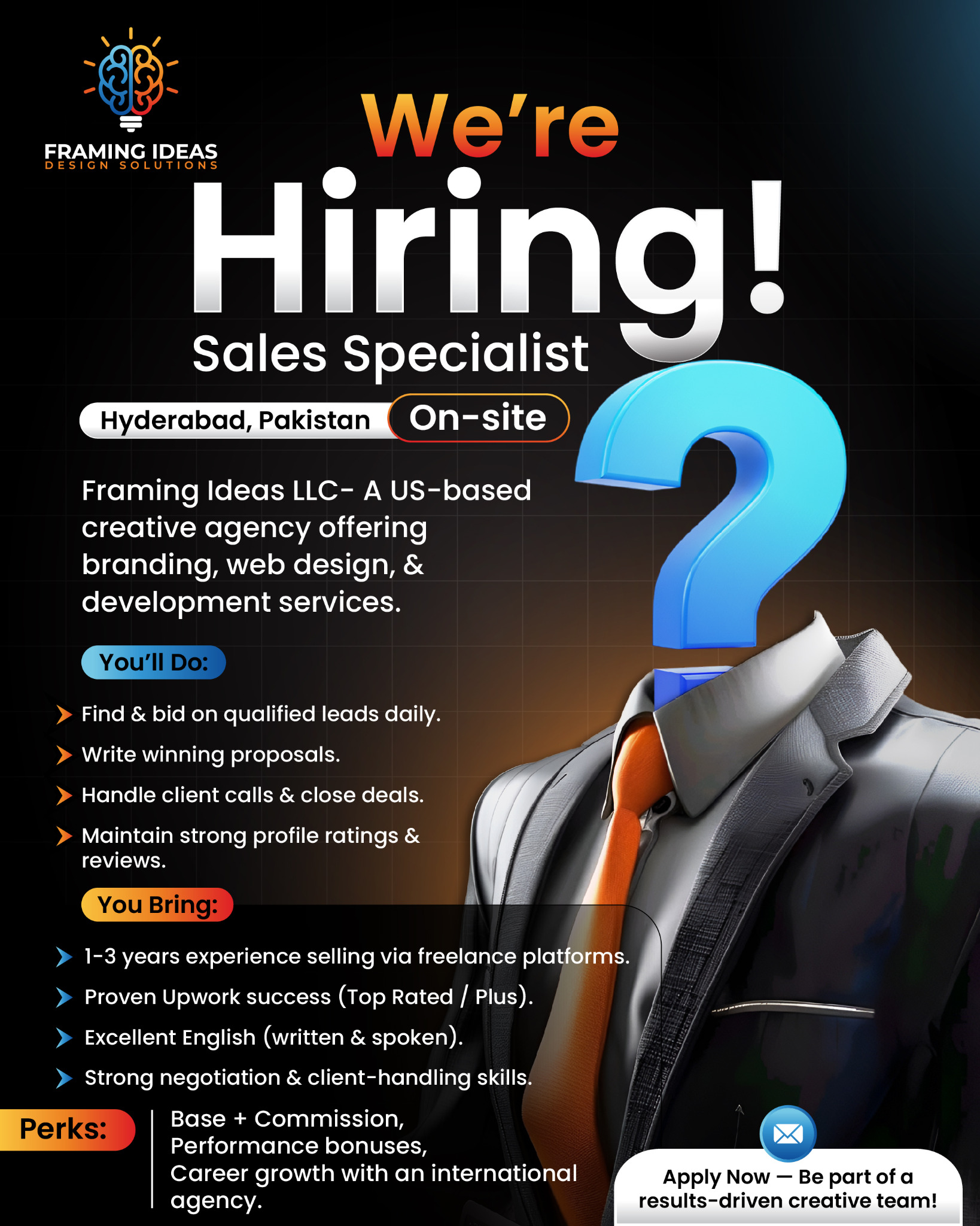 Framing Ideas - Design Solutions Facebook ad: Join Our Dream Team in Hyderabad