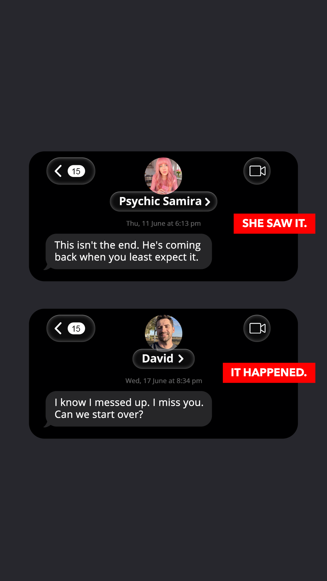 Psychic Samira Facebook ad