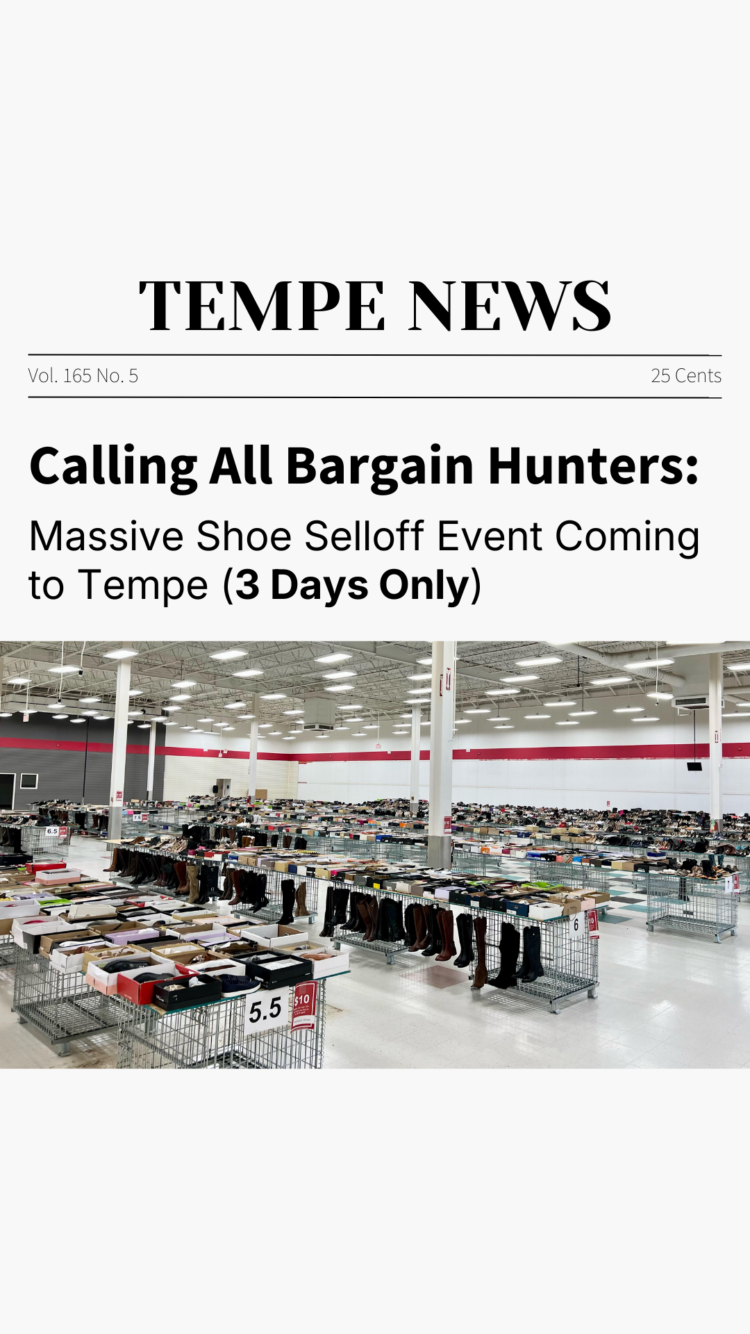 Shoe Selloff Event Facebook ad: Shoe Selloff Event | ALL Shoes 10-30$ | Tempe, AZ