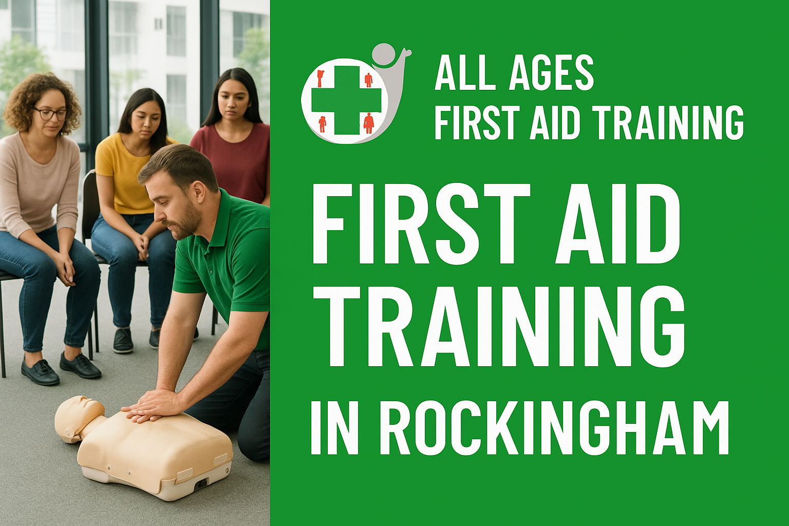 All Ages First Aid Training Facebook ad: CPR & First Aid Courses
