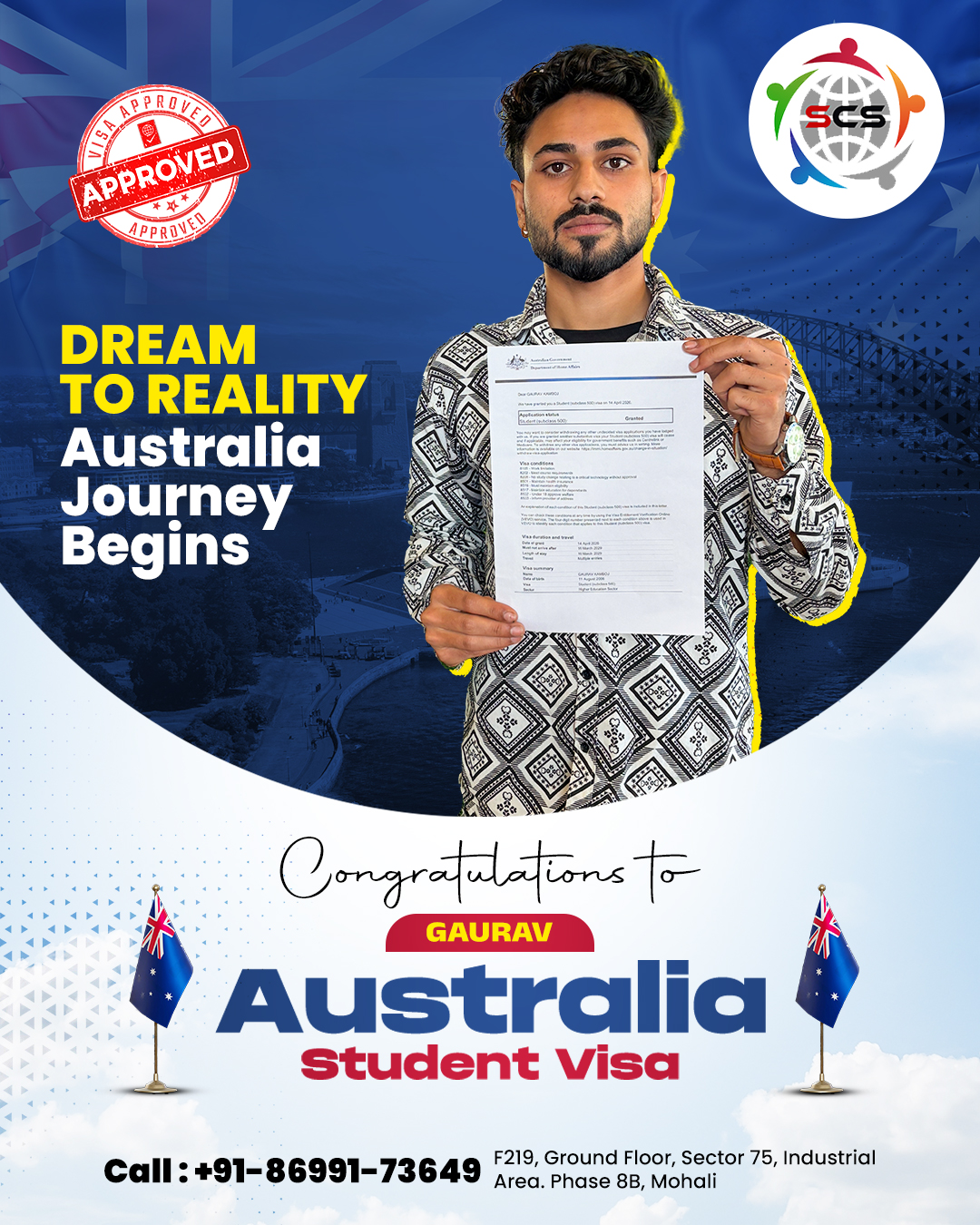 Saakar Consultants Facebook ad: Dreams don’t wait… they get approved.