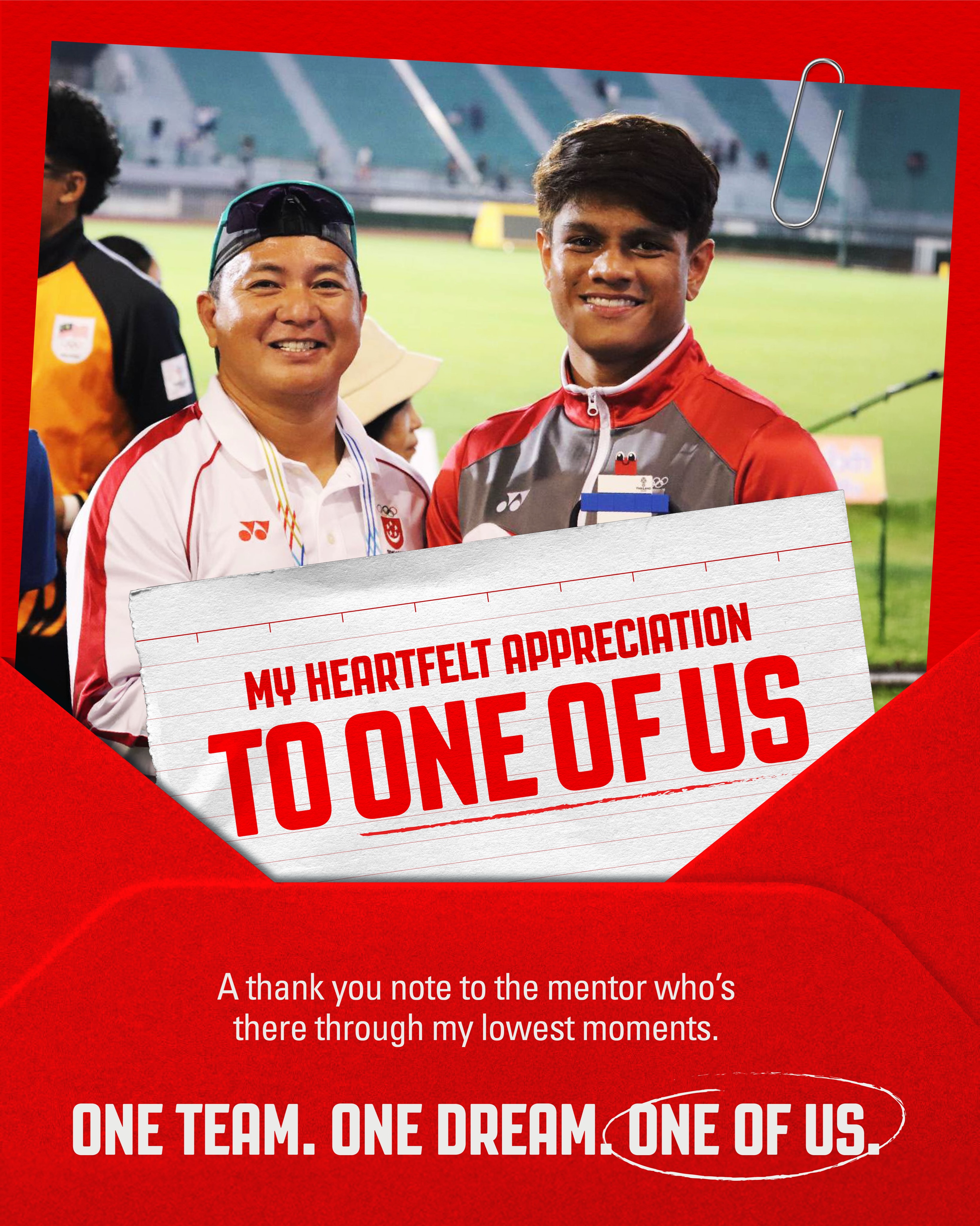 Team Singapore Facebook ad: Marc’s story didn’t start on the sprint track.