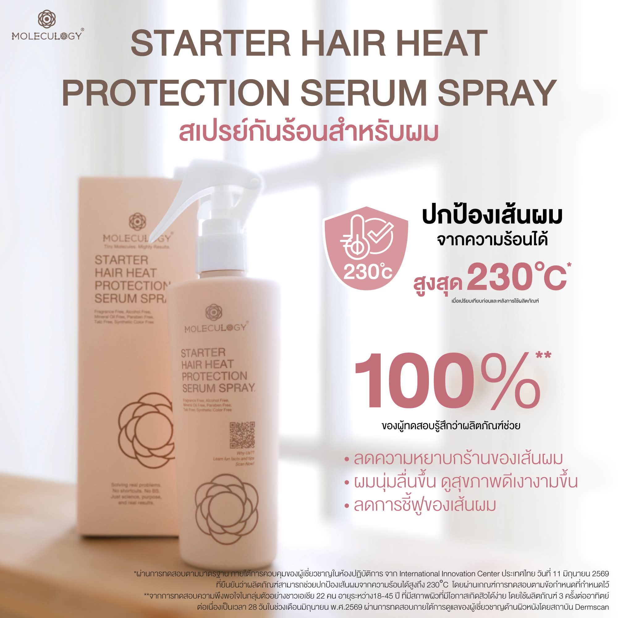 Moleculogy Facebook ad: สเปรย์เซรั่มกันร้อน Hair Heat Protection Serum Spray…