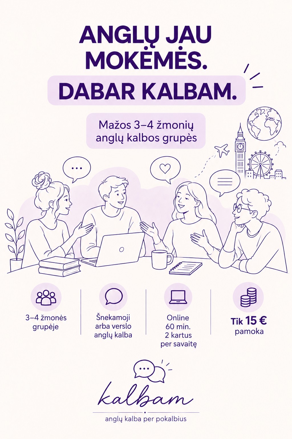 Kalbam Facebook ad: Anglų Kalbos Pamokos Online