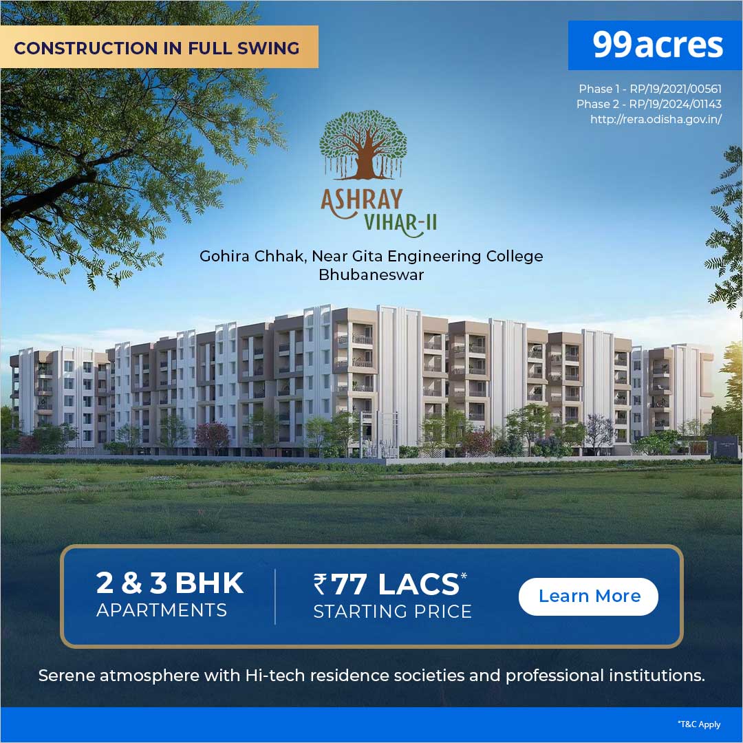 99acres Homes Facebook ad: Homes for Every Dream in Bhubaneswar!