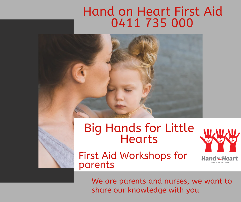 Hand on Heart First Aid Facebook ad: Big Hands for Little Hearts: First Aid Training…