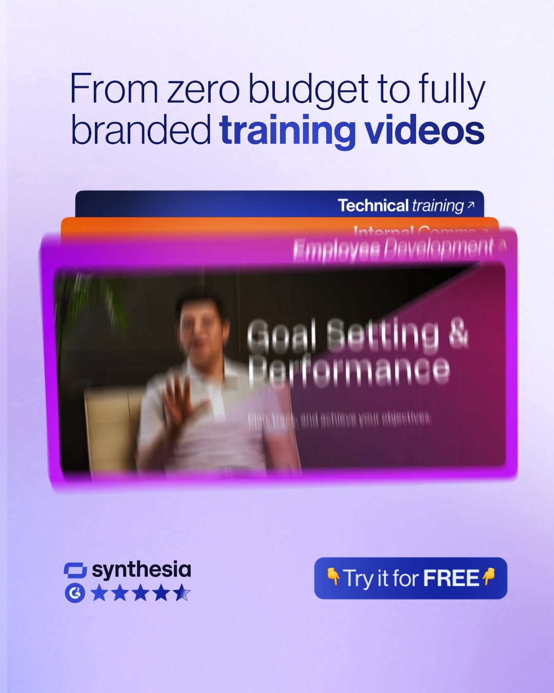 Synthesia Facebook ad: Try it out for FREE now